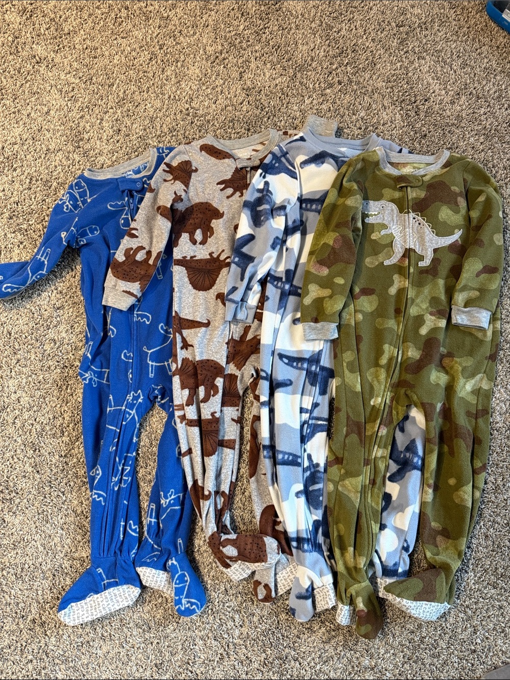 Toddler footed pajamas lot #2